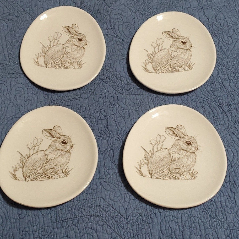 Bunny Plates by Burton and Burton Set of 4